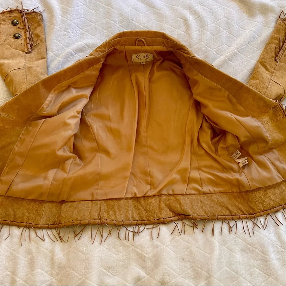 Scully Vintage Genuine Suede Leather Women’s Tan Fringe Jacket. Size Medium - Picture 7 of 12